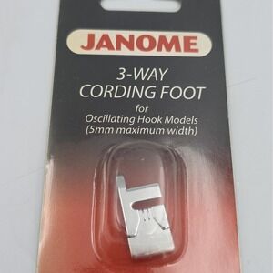 Janome 200126009 3 Way Cording Foot for Oscillating Hook Models 5MM NEW Genuine